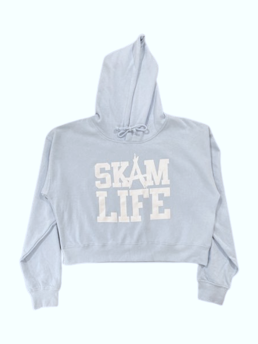 Baby blue crop top hoodie store